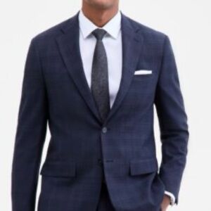 Calvin Klein Slim Fit Navy Wool Blend 3 Piece Suit SZ 44S